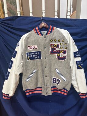 Vtg 90s Wool & Leather College Varsity Letterman Jacket XL ~ Seattle Area